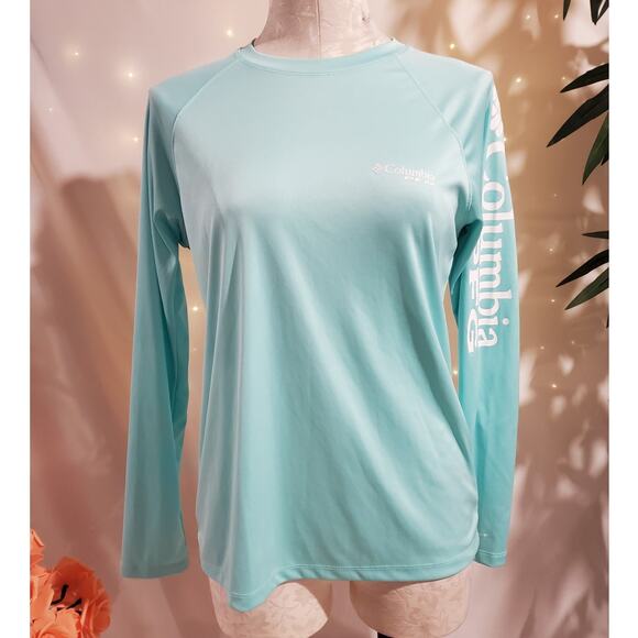Columbia PFG Womens Tidal Tee II UPF 50 Long Sleeve Shirt Size M Blue Fishing - Picture 1 of 12